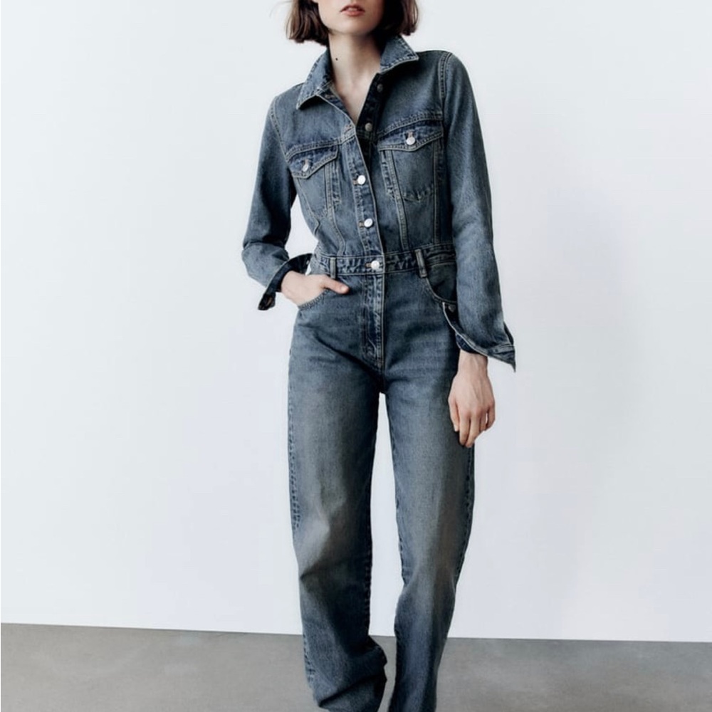 Zara TRF denim jumpsuit